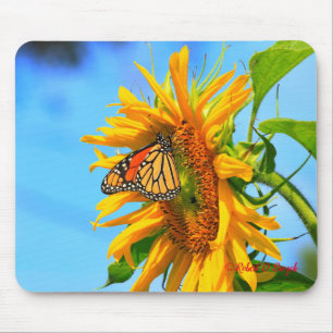 Kansas Solros med Monarch Butterfly Mouse Pad Musmatta