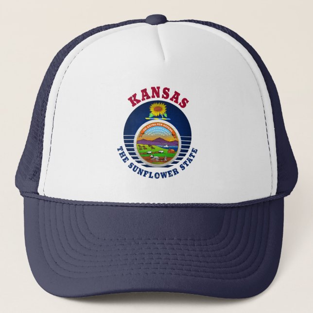 KANSAS SOLROS STAT FLAGG TRUCKERHAT KEPS (Framsida)