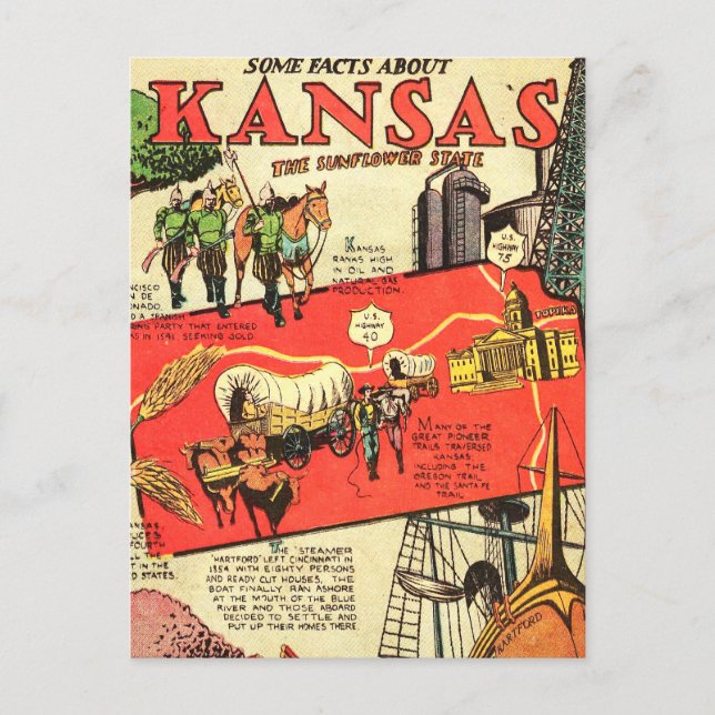 Kansas Solroslandet Vykort (Framsida)
