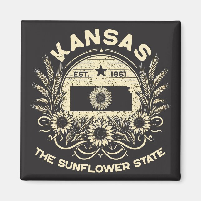 Kansas, solrosstaten magnet (Framsidan)
