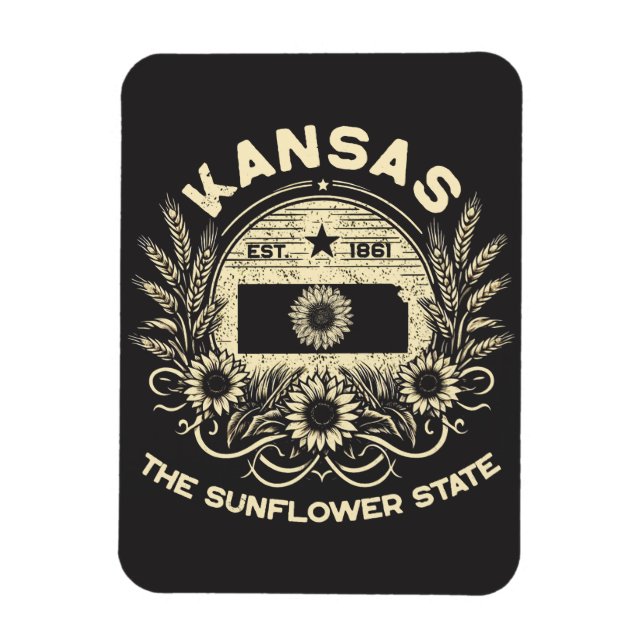 Kansas, solrosstaten magnet (Vertikal)