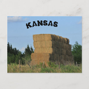 Kansas Square Hay Bales-vykort Vykort