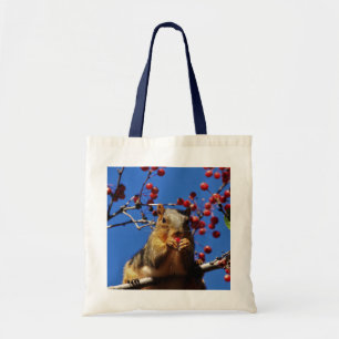 Kansas Squirrel äter Red Berries Tote Bag Tygkasse