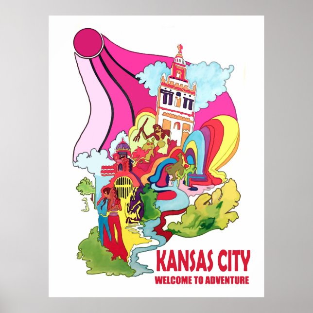 Kansas stad, välkommen till äventyr poster (Framsidan)