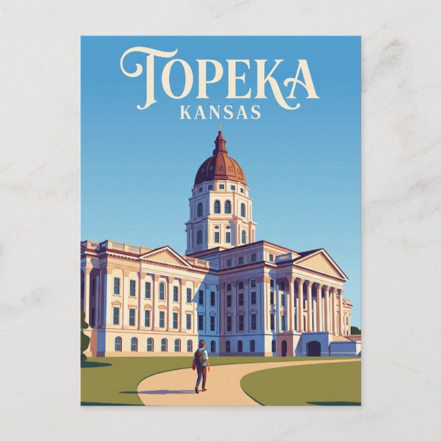 Kansas State Capitol USA -> Kansans parlamentsbygg Vykort (Framsida)