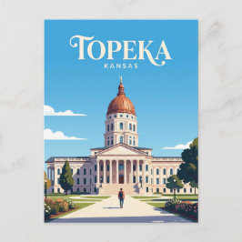 Kansas State Capitol USA Vykort