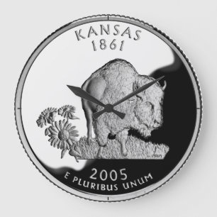 Kansas State Faux Quarter Clock Stor Klocka