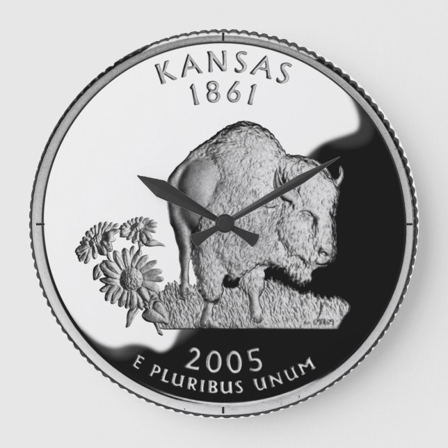 Kansas State Faux Quarter Clock Stor Klocka (Framsida)