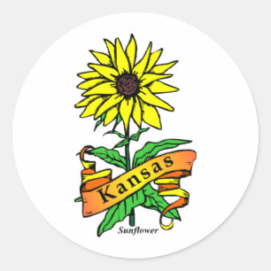 Kansas State Flower Runt Klistermärke