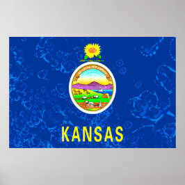 Kansas State Grunge Flagga Poster