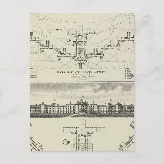 Kansas State Inš Asylums Vykort (Framsida)