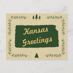 Kansas State jul Holiday Greetings Helg Vykort
