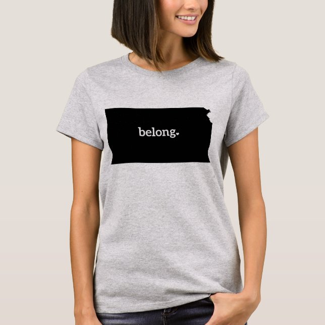 Kansas State Karta Belong T Shirt (Framsida)