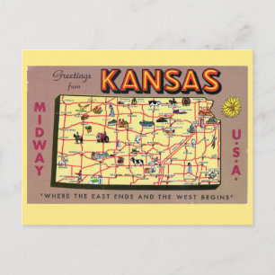 Kansas State Karta vykort