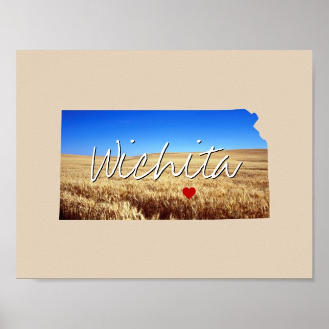 Kansas State Photo infoga och namn Poster (Framsidan)