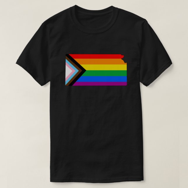 Kansas State Pride HBTQ+ Progress Pride T Shirt (Design framsida)