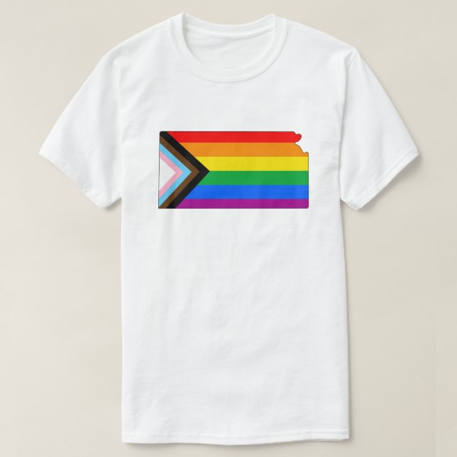 Kansas State Pride HBTQ+ Progress Pride T Shirt (Design framsida)