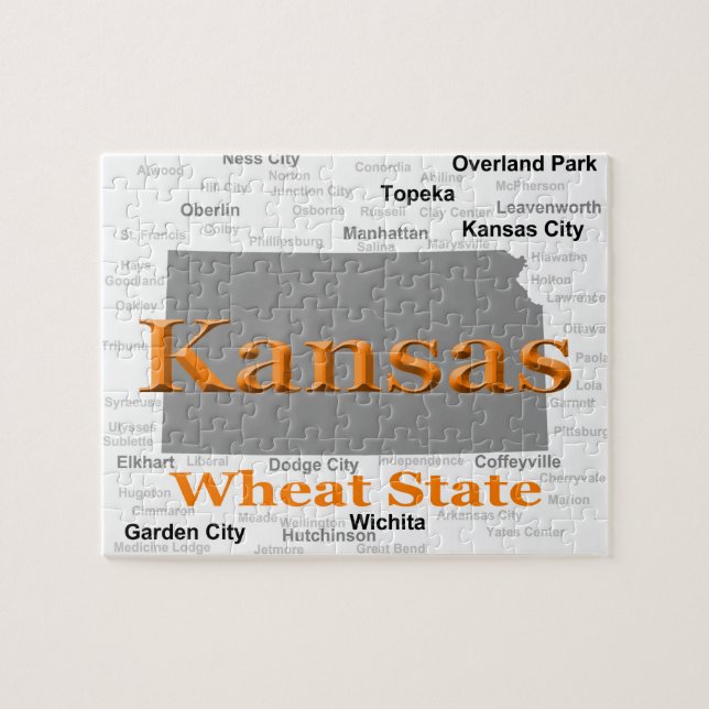 Kansas State Pride Karta Pussel (Horisontell)
