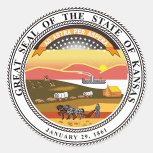 Kansas State Seal Runt Klistermärke