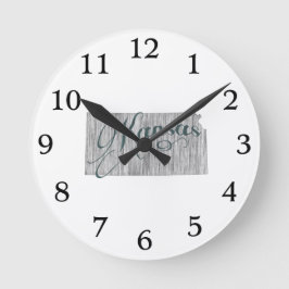 Kansas State Typography Rund Klocka