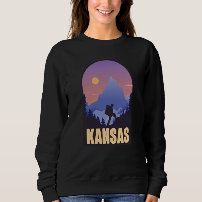 Kansas State USA Hiking Trip Souvenir T Shirt (Framsida)