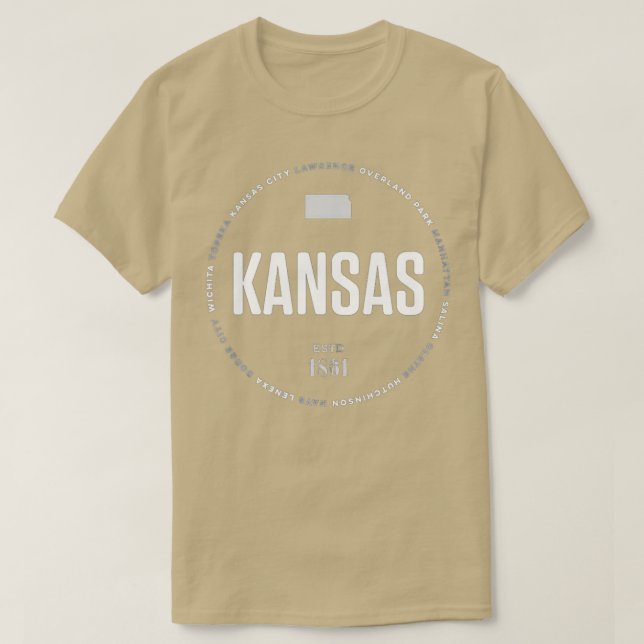 Kansas State Wichita Topeka Kansas City Lawrence   T Shirt (Design framsida)
