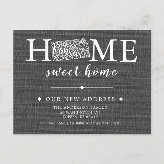 KANSAS-statens Flytta-meddelandekort Meddelande Vykort (Framsida)