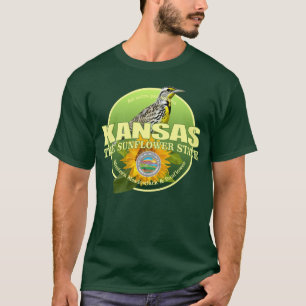 Kansas statlig fågel & blomma t shirt