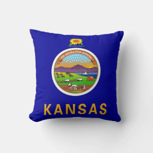 Kansas Statlig flagga American MoJo Pillow Kudde