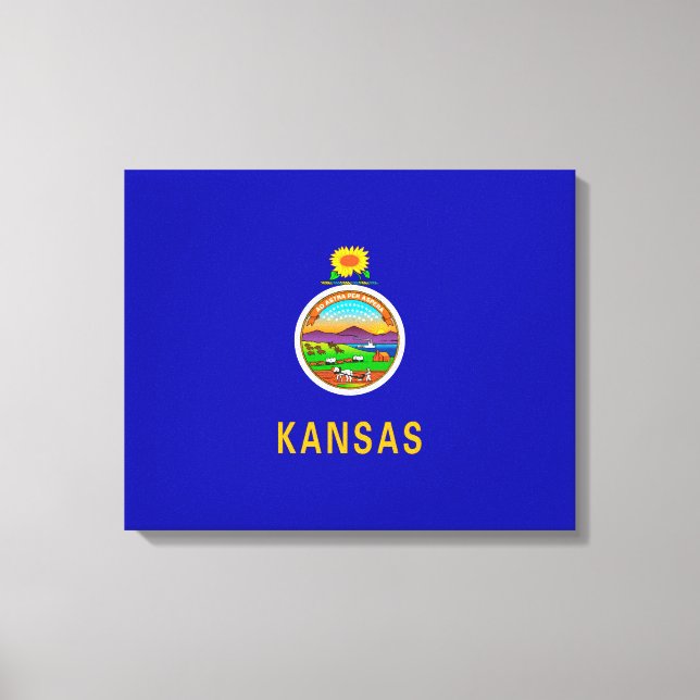 Kansas Statlig flagga Design Canvastryck (Framsida)