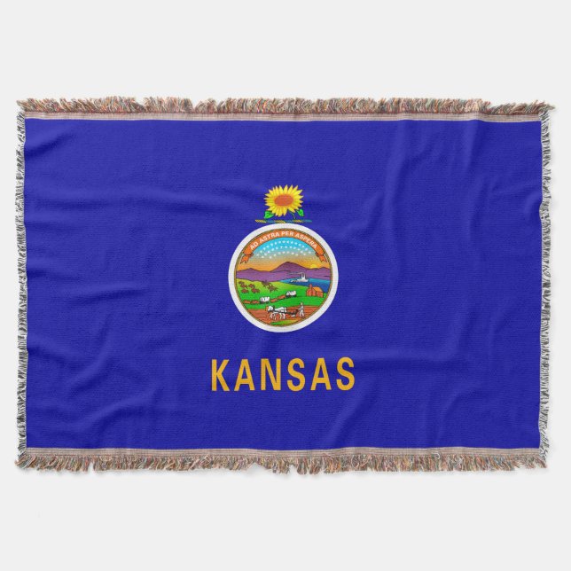 Kansas Statlig flagga Design Decor Mysfilt (Framsidan)