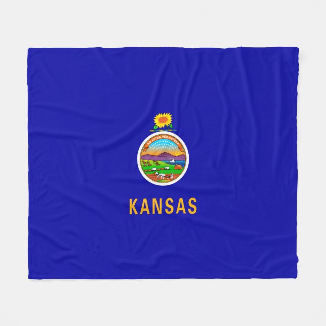 Kansas Statlig flagga Design Fleecefilt (Framsidan (Horisontell))
