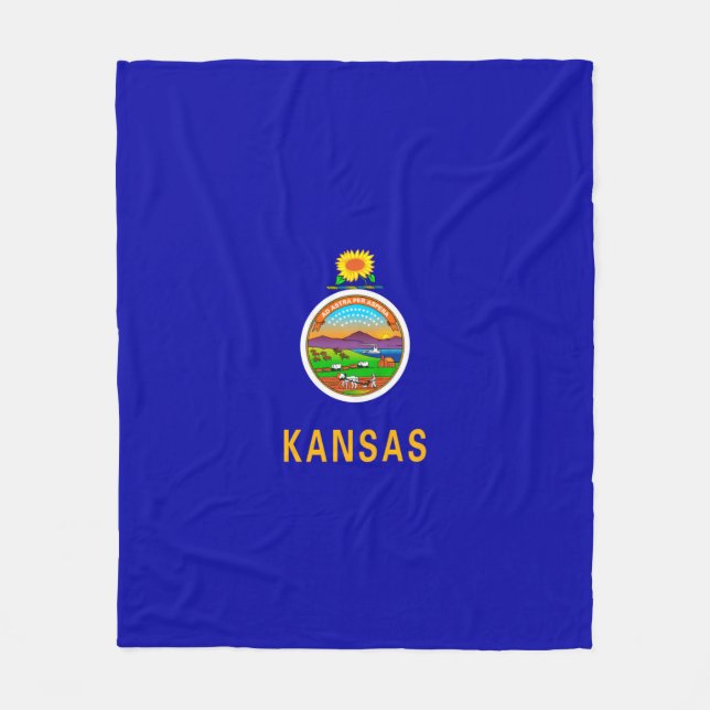 Kansas Statlig flagga Design Fleecefilt (Framsidan)