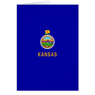 Kansas Statlig flagga Design Hälsningskort