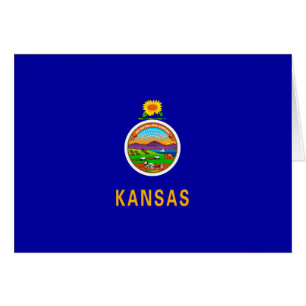 Kansas Statlig flagga Design Hälsningskort
