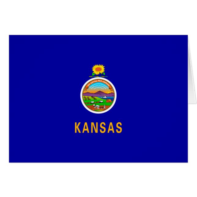 Kansas Statlig flagga Design Hälsningskort (Framsidan Horizontal)