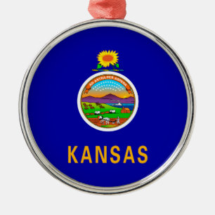Kansas Statlig flagga Design Julgransprydnad Metall