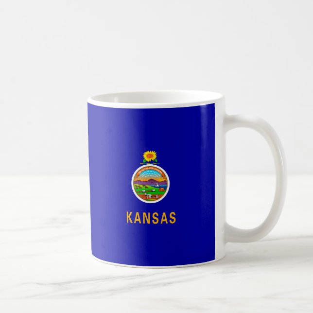 Kansas Statlig flagga Design Kaffemugg (Höger)