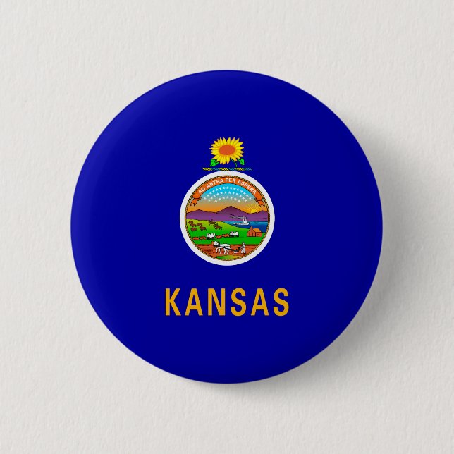 Kansas Statlig flagga Design Knapp (Framsida)