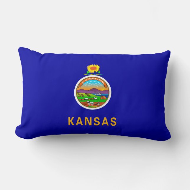Kansas Statlig flagga Design Lumbarkudde (Framsida)