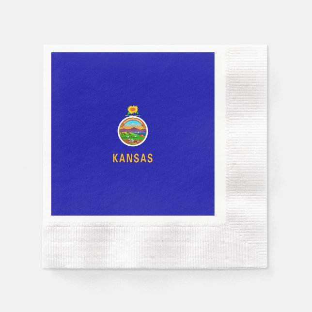 Kansas Statlig flagga Design Pappersservett (Framsidan)