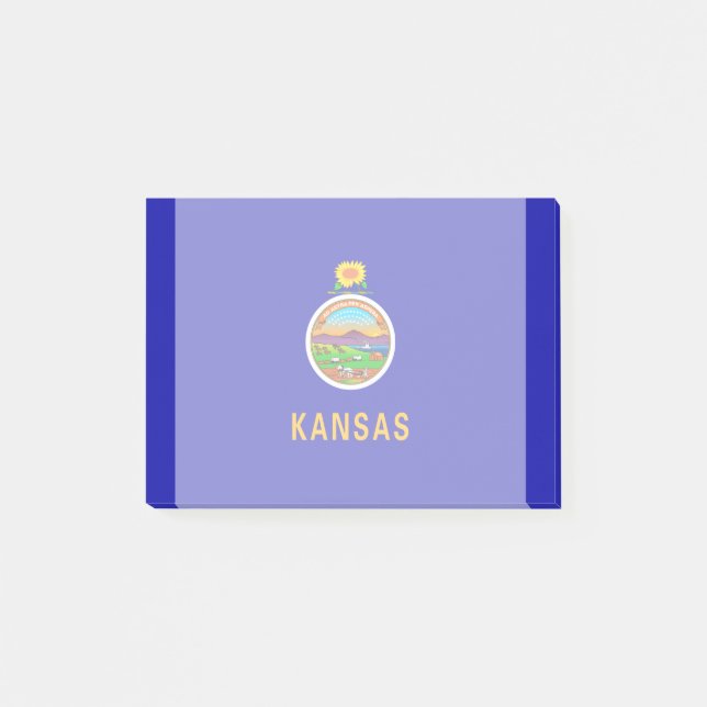Kansas Statlig flagga Design Post-it Block (Framsida)