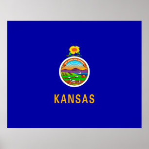 Kansas Statlig flagga Design Poster