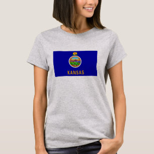Kansas Statlig flagga Design T Shirt