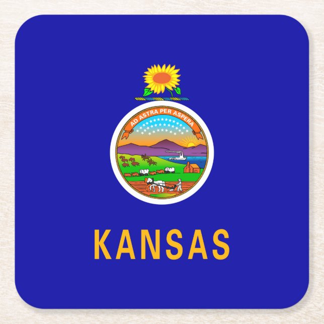 Kansas Statlig flagga Design Underlägg Papper Kvadrat (Framsidan)