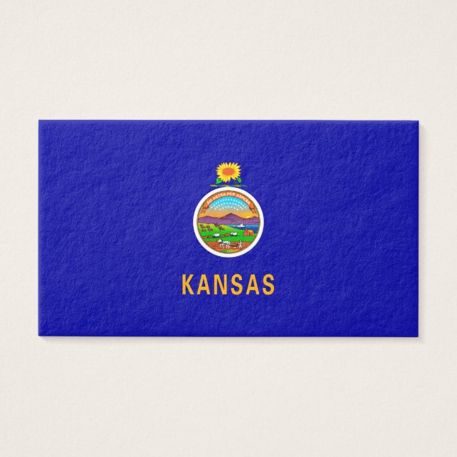 Kansas Statlig flagga Design Visitkort (Framsidan)
