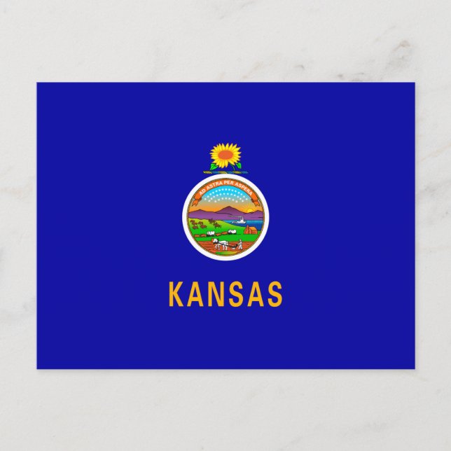 Kansas Statlig flagga Design Vykort (Framsida)