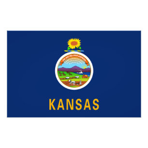 Kansas Statlig flagga Fototryck
