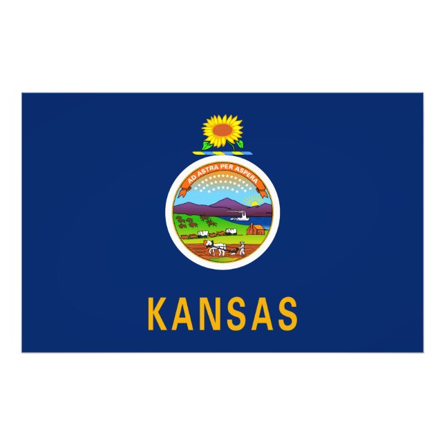 Kansas Statlig flagga Fototryck (Framsidan)