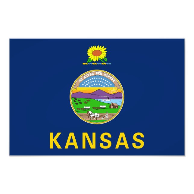 Kansas Statlig flagga Fototryck (Framsidan)